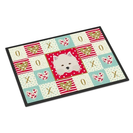 Carolines Treasures 24 x 36 in. American Eskimo Love Indoor or Outdoor Mat CK5181JMAT
